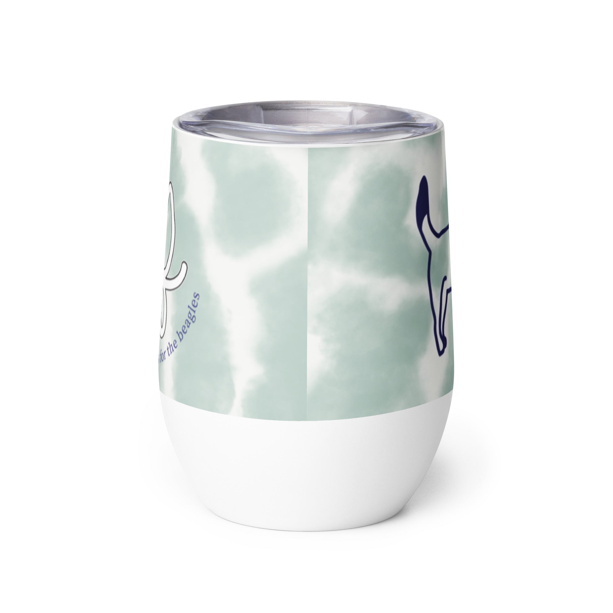 Wine Tumbler - Blue Tie-Dye