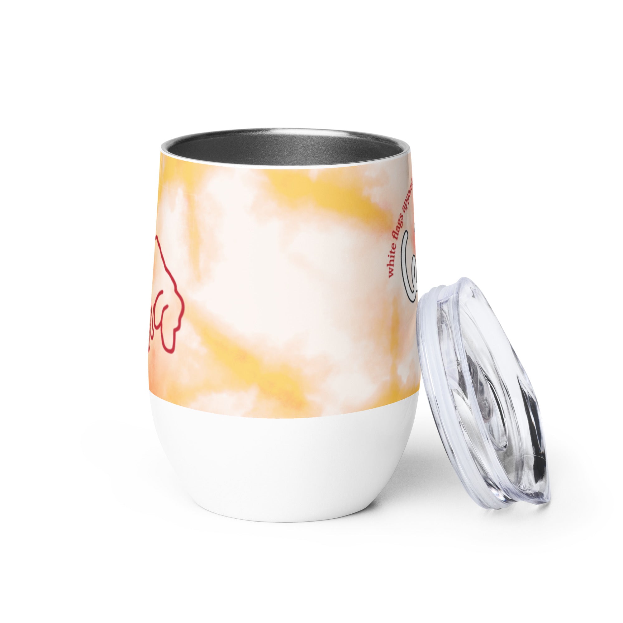 Wine Tumbler - Yellow Tie-Dye