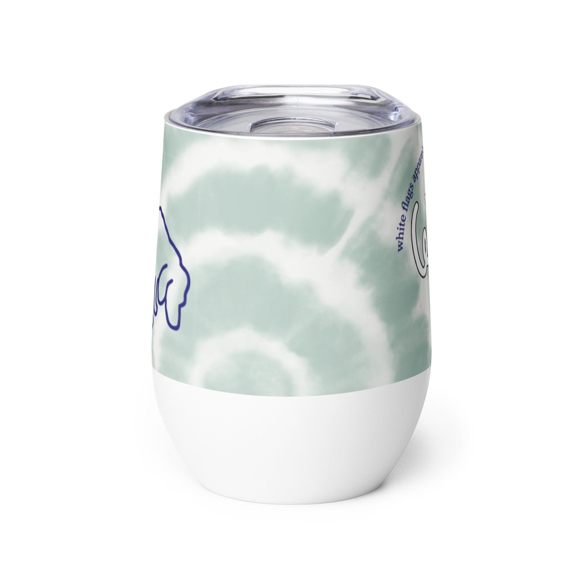 Wine Tumbler - Blue Tie-Dye