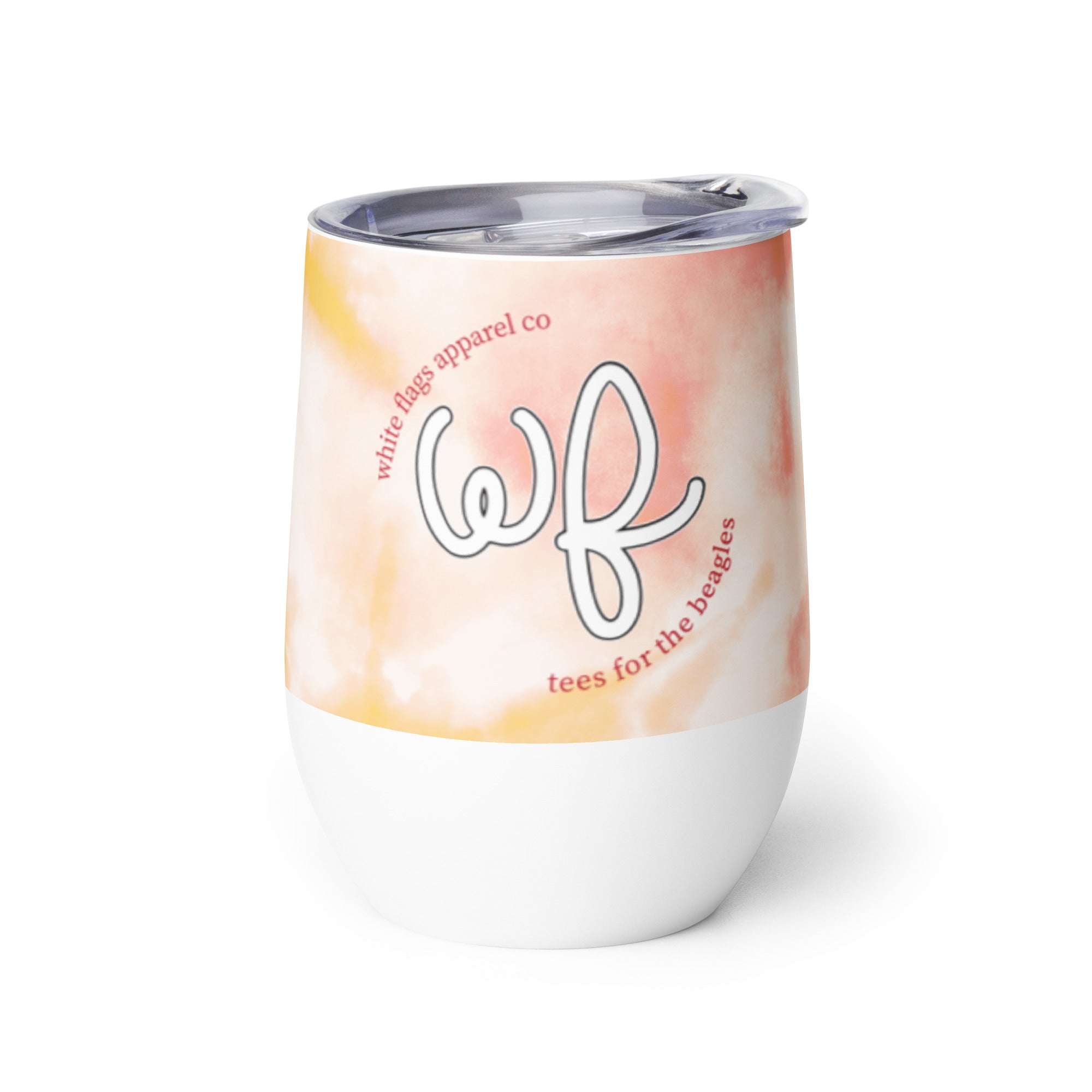 Wine Tumbler - Yellow Tie-Dye