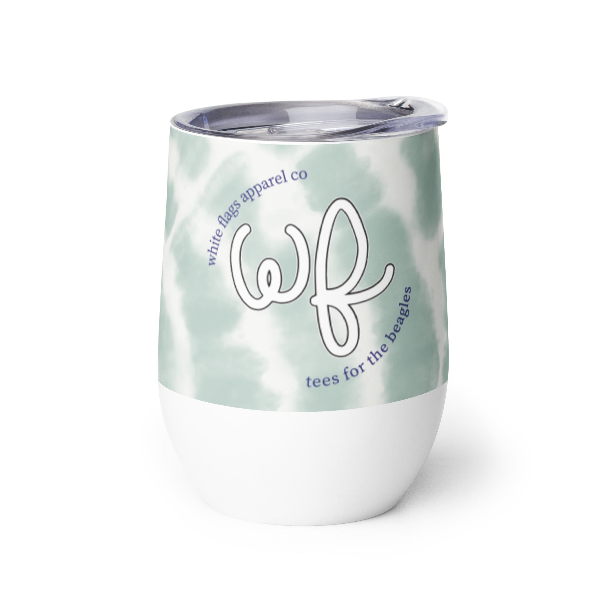 Wine Tumbler - Blue Tie-Dye